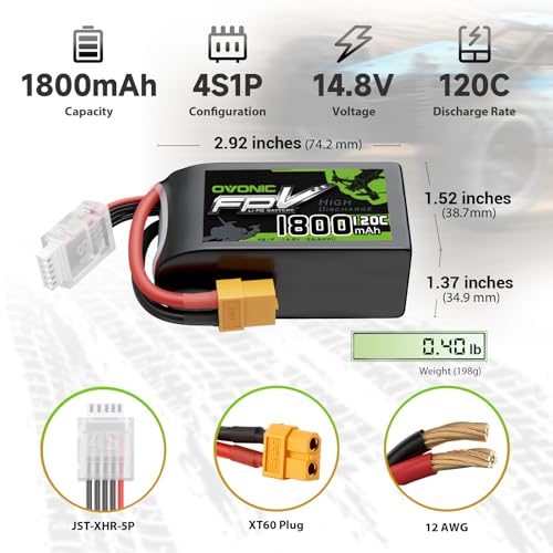 OVONIC 14.8V 120C 1800mAh 4S Lipo Battery