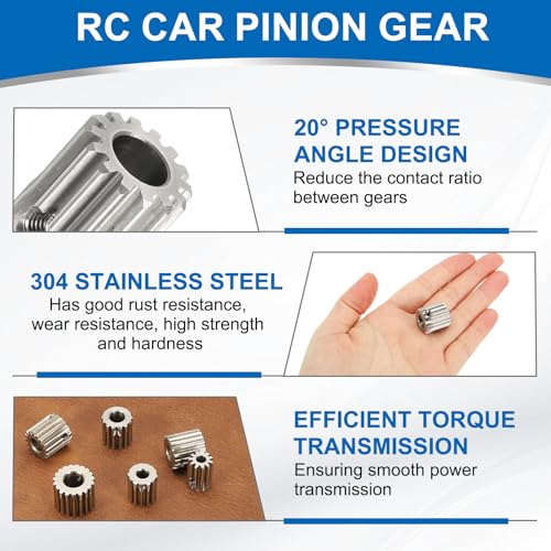 uxcell 1 Mod 14T Spur Gear 8mm Bore, 304 Stainless Steel Pinion Gear, 20°Pressure Angle, for Spur Rack and RC Model Car or Motor DIY - size: 1 Mod 14T, 8mm