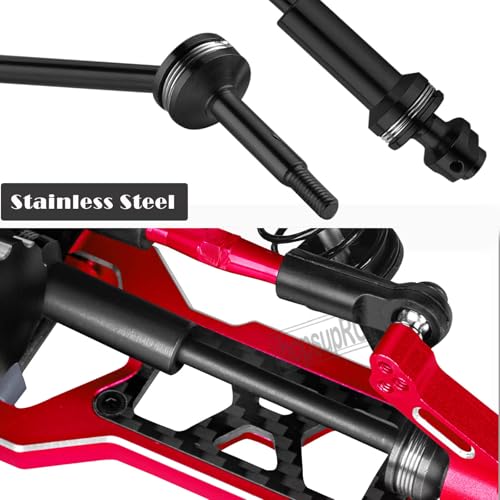 RC for 1/10 Slash 2WD,Slash 2WD VXL Upgrades Parts Shocks&Drive Shaft CVD&Front Rear Suspension A Arms&Caster Block&Steering Blocks&Rear Stub Axle Carriers&Turnbuckles Camber Link,(Red) - color: Red(Upgrades Parts)
