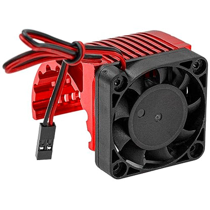 Universal 42mm Aluminum Heat Sink Heatsink with 5V Cooling Fan for 1/8 RC Car 4068 4076 4274 7282 1515 Brushless Engine Motor (Red) - color: Red