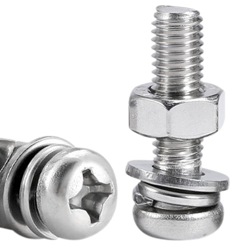 Machine Screw Assortment Kit 1007Pcs 304 Stainless Steel, #4-40#6-32#8-32#10-24 Phillips Pan Head Screws with Nuts, Flat & Spring Washers, Organized Storage Case for DIY Home Repair Automotive