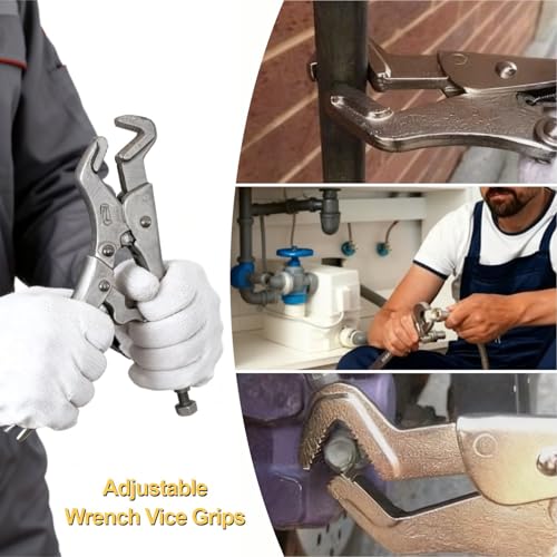 9-Inch Parrot Nose Vise Grip Plier for Sway Bar Link Removal, Curved Jaw | Adjustable locking jaw vise grips with non-slip 3-sided file-cut surface, for heavy duty automotive, welding & pipe repair