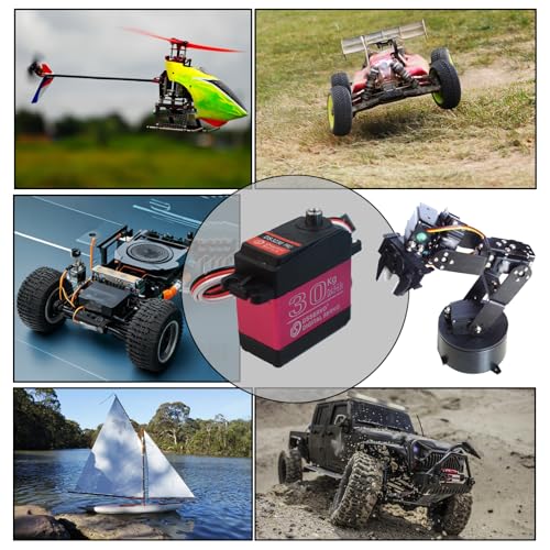 2Pack DS3230MG Upgraded High Torque 30KG Digital Servo Motor, Full Metal Gear Waterproof Steering RC Servo for 1/8 1/10 Scale RC Car Crawler Control Angle 270°