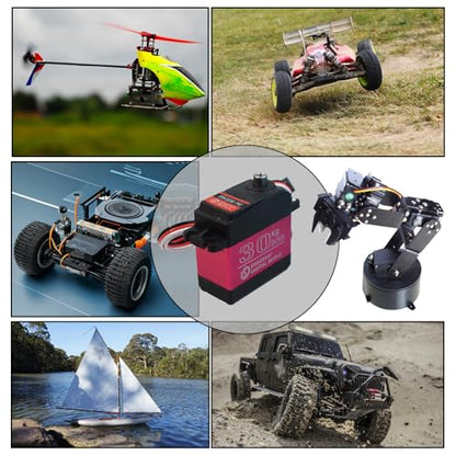 2Pack DS3230MG Upgraded High Torque 30KG Digital Servo Motor, Full Metal Gear Waterproof Steering RC Servo for 1/8 1/10 Scale RC Car Crawler Control Angle 270°