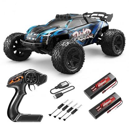 1:8 Scale RC Monster Truck, 50KM/H High Speed Off Road Racing Car | 2.4GHz Remote Control Climbing Vehicle with LED Lights, Dual 2600mAh Rechargeable Batteries, All Terrain Drift Truck