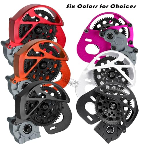 Aluminum Transmission Gearbox Upgrades Part for 1/10 SCX10, SCX10 II 90046,90047,Wraith,AX10 RC Crawler Truck,Center Transmission Gearbox Hops up,Red with Titanium - color: Red With Titanium(for 1/10 Axial)