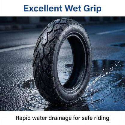 10 Inch Electric Scooter Tire, 3.00-10 Tubeless Tire, 8pr 10in Off-Road Non-Slip Wear-Resistant Thick Rubber for Motorcycle, Scooter, E-Bike, Mopeds Tires with 10 Inches Rims, 2PC - size: 3.00-10 Tubeless Tire