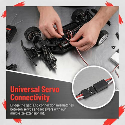 ibasenice 20pcs 3-pin Servo Extension Cables 4/6/8/12/20inch Servo Extension Cord Male to Female RC Wire Cable Connectors Compatible with Jr Futaba RC Car Airplanes