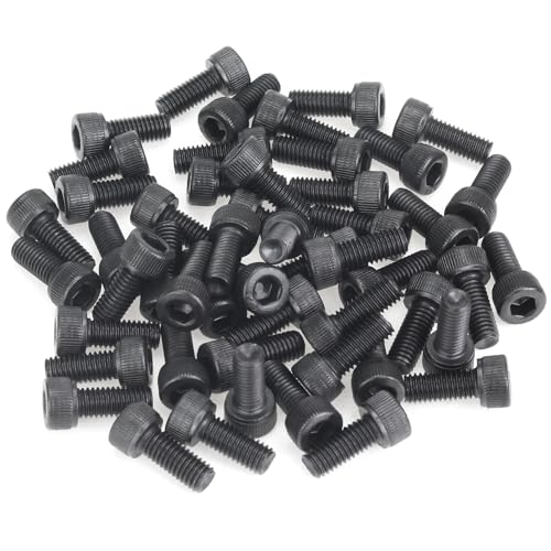 55 Pieces M5 x 12mm Socket Head Cap Screws, Thread Pitch 0.8mm, Sutemribor M5 Black Screws, 12.9 Grade Alloy Steel, Black Oxide Finish, Fully Threaded - size: M5 x 12mm, style: Socket Head