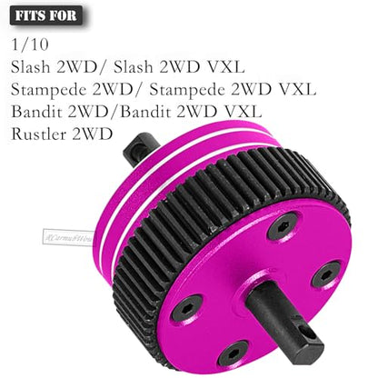 RC Gear Differential Upgrades Part for 1/10 Slash 2WD(VXL)/Stampede 2WD(VXL)/Bandit 2WD(VXL)/Rustler 2WD,Harden Steel w/Alloy Differential Transmissions,Replace #2388X,Pink - color: Pink(for 2wd)