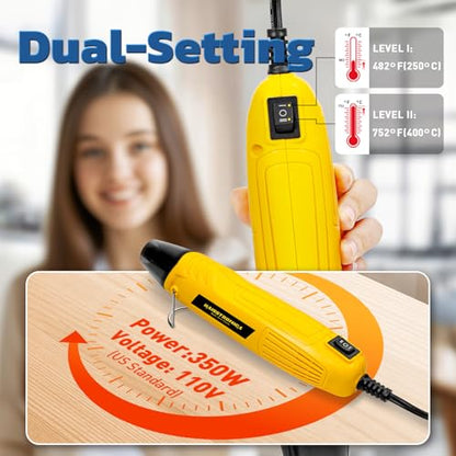 haisstronica Solder Seal Connectors and Tubing Kit, Mini Heat Gun, 340PCS | Wire Gauge Markings, Low-Melt Solder Rings, 2 Heat Settings, Removable Bins, Automotive and Trailer Wiring - size: 340PCS