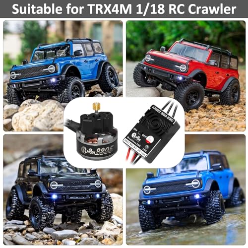 2205 2200KV Brushless Outrunner Motor with Mount and 30A Brushless ESC Electric Speed Controller for TRX4M 1/18 Remote Control Crawler Upgrade - size: Motor & ESC