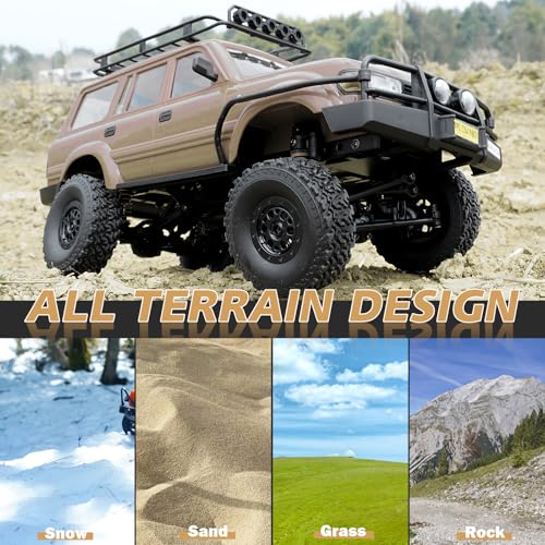 ARRIS WPL C54-1 LC80 1/16 RC Rock Crawler 4WD RTR Truck | Land Cruiser 80 Styling, Upgraded Chassis, Proportional Steering, Trail Ready - color: Wpl C54-1 Yellow