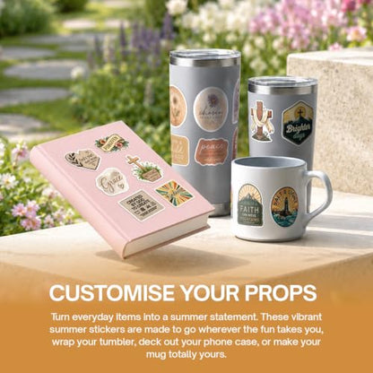 Premium 200 Pcs Christian Stickers, Faith-Based Waterproof Vinyl | 200 Unique Designs Bible Verse & Faith-Based Sticker for Laptops, Journals, Tumblers, Scrapbooks Church Gifts, Teens & Adults - color: Christian Stickers, size: 200 Pcs