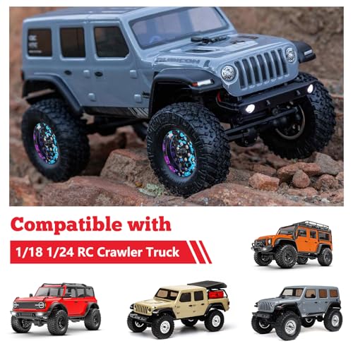 HobbyPark Graffiti Splash Anodized 1.0 Plus Beadlock Wheels -4mm Negative Offset Deep Dish 1.1 Beadlocks Rims for 1/18 1/24 RC Crawler TRX4M Ascent18 SCX24 FCX24 Upgrades Parts