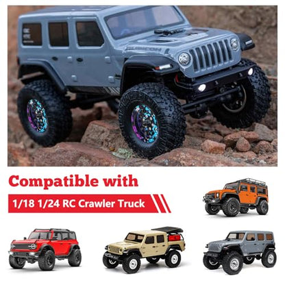 HobbyPark Graffiti Splash Anodized 1.0 Plus Beadlock Wheels -4mm Negative Offset Deep Dish 1.1 Beadlocks Rims for 1/18 1/24 RC Crawler TRX4M Ascent18 SCX24 FCX24 Upgrades Parts