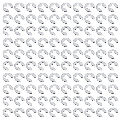 Hobbypark 100-Pack 1/8" E-Clips 2.5mm Fastener Sliver for HSP Redcat Team Associated Axial Traxxas Exceed RC Model Car Hardware Parts Replacement