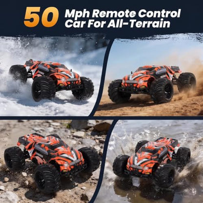 JLBRACINGRC 1:10 Scale Remote Control Car,80+KM/H High Speed RTR RC Truck,2.4GHZ Radio Controlled Electric Cars,4WD 4x4 Off Road Monster Truck,IPX7 Waterproof Brushless RC Car for Adults
