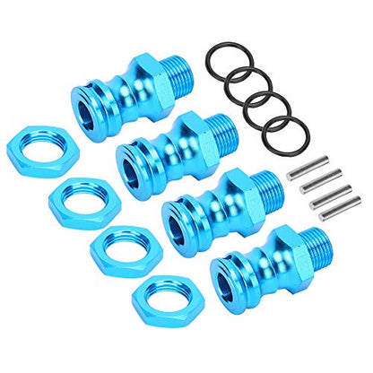 4pcs Aluminum Alloy 17mm Hex to 23mm Wheel Extension Adapter, RC Car Wheel Spacer for 1/8 Scale, Durable Lightweight Hub Extender with Precise Fit for Off - Road Racing (Blue) - color: Blue