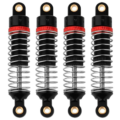 4PCS 53mm/59mm/66mm Aluminum Shocks Absorbers Oil Long Threaded Damper for 1/18 RC Crawler TRX4M Bronco Defender K10 Upgrade Parts (53mm Black) - color: 53mm Black
