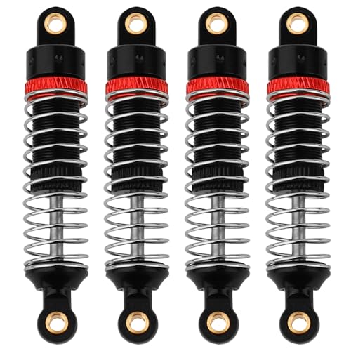 4PCS 53mm/59mm/66mm Aluminum Shocks Absorbers Oil Long Threaded Damper for 1/18 RC Crawler TRX4M Bronco Defender K10 Upgrade Parts (53mm Black) - color: 53mm Black