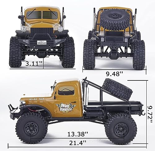 BEEZRC RocHobby 1/10 Atlas RC Crawler, 4WD with Lighting, 2.4GHz RC Rock Truck, Off Road Hobby Grade, Remote Control Car for Adults, Need to Complete with Battery (Yellow) - color: Yellow