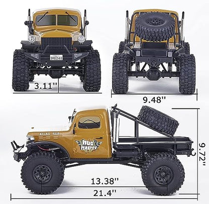 BEEZRC RocHobby 1/10 Atlas RC Crawler, 4WD with Lighting, 2.4GHz RC Rock Truck, Off Road Hobby Grade, Remote Control Car for Adults, Need to Complete with Battery (Yellow) - color: Yellow