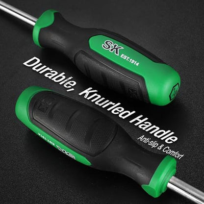 SK 7-Piece SAE Nut Driver Set, 3-Inch Deep Solid Shaft, Premium CR-V Steel | 3/16", 1/4", 5/16", 11/32", 3/8", 7/16", 1/2", Heat-Treated Chrome Plating Long Shaft, SureGrip Handle - size: SAE