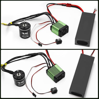 GOUPRC S3548 1900KV Outrunner Brushless Motor with 80A Brushless Crawler ESC Electric Speed Controller Combo Set for 1/10 1/12 RC Crawler Car Upgrades - color: Green 1900kv Motor & 80a Esc