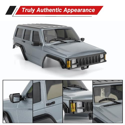 INJORA ABS Cherokee Body for 155mm TRX4M Bronco Defender (Silver Grey)