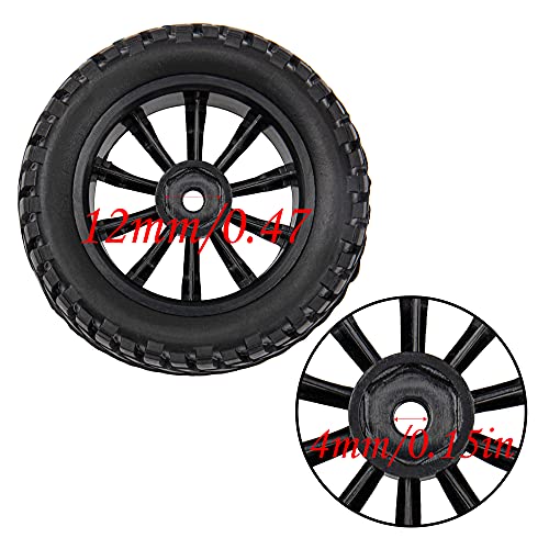 12mm Hex Hub 75mm/2.95'' Rubber Tires & Plastic Wheel Rims with Foam Compatible with HSP Tamiya HPI Kyosho 1/10 On-Road Touring Car,WLtoys 1/14 144001 RC Buggy (10-Spoke) - style: 10-Spoke