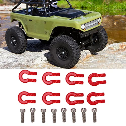 VGEBY RC Crawler Tow Hook, Durable Metal 8PCS Front Rear Bumper Shackle for Off-Road Crawling RC Enthusiasts and 1/24 Scale Model Upgrades