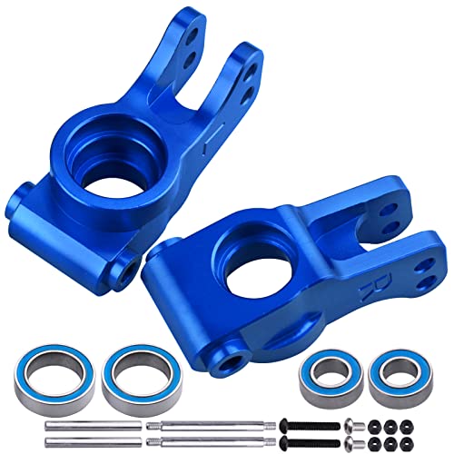 Aluminum Front Spindle and Carrier Set Steering Blocks Knuckles & Rear Hub Set Stub Axle Carriers for 1/10 Losi Tenacity TT Pro 4WD SCT DB Pro Lasernut U4, Replaces LOS234018 LOS234020 (Blue) - color: Blue
