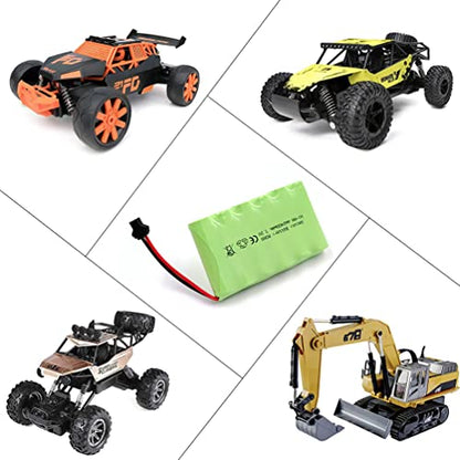 7.2V Ni-MH Battery Pack, 2400mAh Rechargeable AA Battery with USB Charge Cable, SM 2P Plug for RC Car, Truck, Tank, Boat, Toys