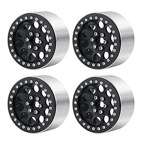 Benedict Harry 2.2" Beadlock Wheels Rim 35mm for 1/10 RC Axial SCX10 Wraith 90048 90018 RR10 TRX4 Crawler car (Black) - color: Black