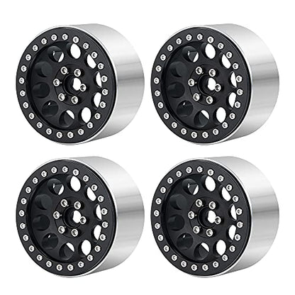 Benedict Harry 2.2" Beadlock Wheels Rim 35mm for 1/10 RC Axial SCX10 Wraith 90048 90018 RR10 TRX4 Crawler car (Black) - color: Black