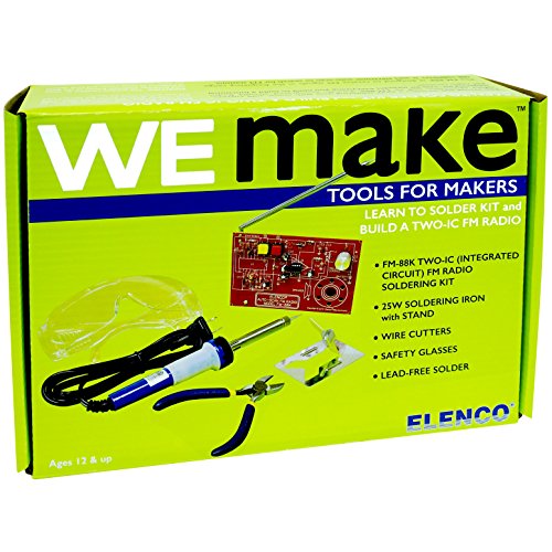 WEmake FM Radio DIY Soldering Kit with Tools | Soldering Iron | Side Cutters | Safety Glasses | Solder | Great Stem Project