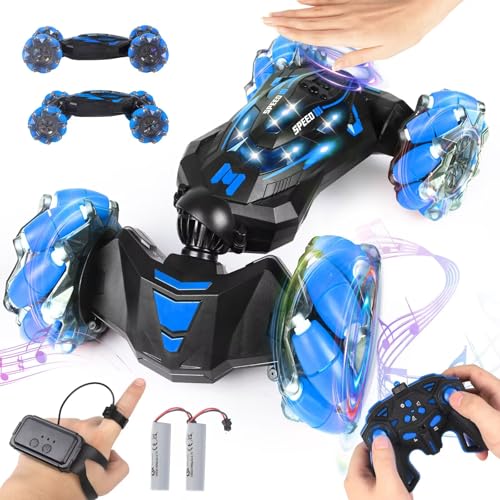 Gesture RC Car, 4WD Gesture Sensing RC Stunt Car Toys for 8-13 Ages Boys Girls, Drift Hand Controlled Remote Control Twist Cars 360° Rotation with Lights Music for Birthday Gifts