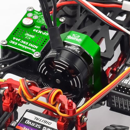 GOUPRC Upgarde 30A Brushless Esc & 2204 2400KV Brushless Outrunner Motor with Transmission and Replacement Gears Combo Kit for SCX24 RC Crawler Axial 1/24 RC Car Truck - color: Green