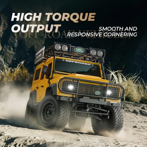 1/18 Scale RC Rock Crawler, MN-111C Land Rover RC Car Models, 4WD Off-Road RC Truck RTR W/ 2.4G Remote RC Vehicles for Adults Hobby Toys Gifts (Yellow) - color: Yellow