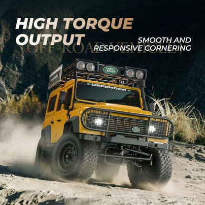 1/18 Scale RC Rock Crawler, MN-111C Land Rover RC Car Models, 4WD Off-Road RC Truck RTR W/ 2.4G Remote RC Vehicles for Adults Hobby Toys Gifts (Yellow) - color: Yellow