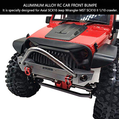 RC Car Front Bumper, Aluminium Alloy Front Bumper for Axial SCX10 1/10 Remote Control Crawler Car Accessory Parts