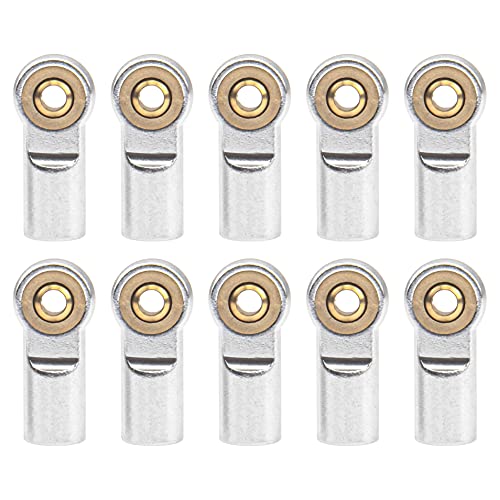 10Pcs ShareGoo M3 Tie Rod End Ball Head Holder Link 3mm Thread Ball Joint Compatible with Tamiya Redcat HSP Traxxas Axial SCX10 1/10 RC Car Truck Boat DIY Robot Airplane,L22mm (Silver)