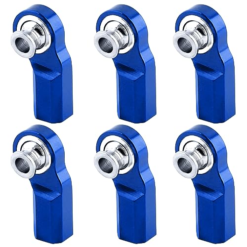 6Pcs Vgoohobby Metal M3 Tie Rod End Bend Ball Head Holder Link Compatible with Axial SCX10 Traxxas TRX4 Tamiya CC01 Axial SCX10 1/10 RC Car (Blue) - color: Blue