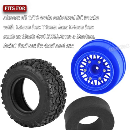 12mm/14mm/17mm Hex RC Truck Tires for Slash 2WD 4×4,Arrm a Senton,Axia1,Rc 4wd,Red cat,RC Short Course Truck Wheels and Tires,Navy Blue - color: Navy Blue - (12mm/14mm/17mm Hex)
