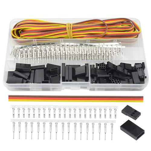 WMYCONGCONG 30 Kits Servo Extension Kit Servo Plug Connector Cable Wire Connector Male Female Kit w/ 16Ft 22Awg Wire Compatible with JR Futaba Style Connectors