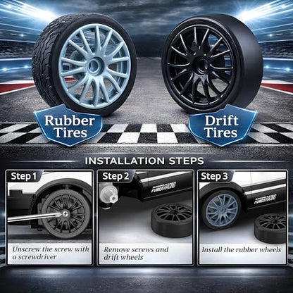 Remote Control Car RC Drift Car 2.4GHz 1:24 Scale 4WD 15KM/H High Speed Model Vehicle with LED Lights Drifting Tire Racing Sport Toy Car for Adults Boys Girls Kids Gift - color: B-white