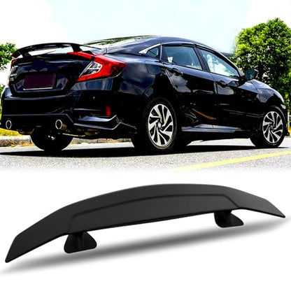 JMTBNO 46Inch Universal Rear Spoiler, Black Sport Style Racing Spoiler Truck Wing Lightweight,Rear Trunk Spoiler Wing Lid Tail Deck Spoiler Fit for Sedan Coupe Hatchback - color: Matt Black