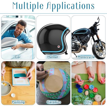 Xuniea 5 Rolls Fine Line Vinyl Tape, 1/8 Inch, Blue | Masking Tape Automotive Car Auto Paint for Curves, High Temperature Vinyl Low Tack - color: Blue, size: 1/8 Inch