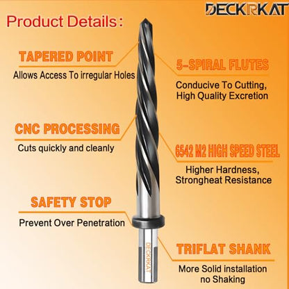 11/16" Reamer Drill Bit for Metal, M2 HSS Taper Reamer for Steel, Alloy, Wood, Plastic to Align, Enlarge Holes – 5-Spiral Flutes,1/2" Non-Slip Shank, 17mm Car Reamer, Bridge Construction Reamer - size: 11/16"
